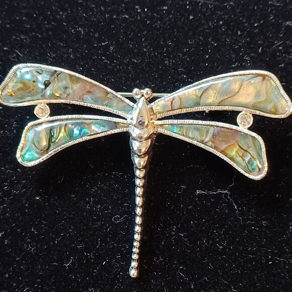 Abalone Dragonfly Brooch - Picture 1 of 5
